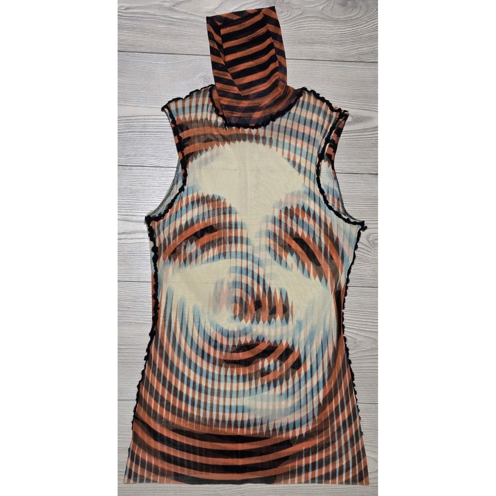 Jean‎ Paul Gaultier Maille Femme Hypnotic Face Greta Garbo Turtleneck Top Large